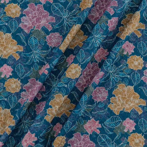 Buy All Over Schiffli Cut Work Mosaic Blue Colour Leaves Print Fancy Cotton Fabric Online R2241DH