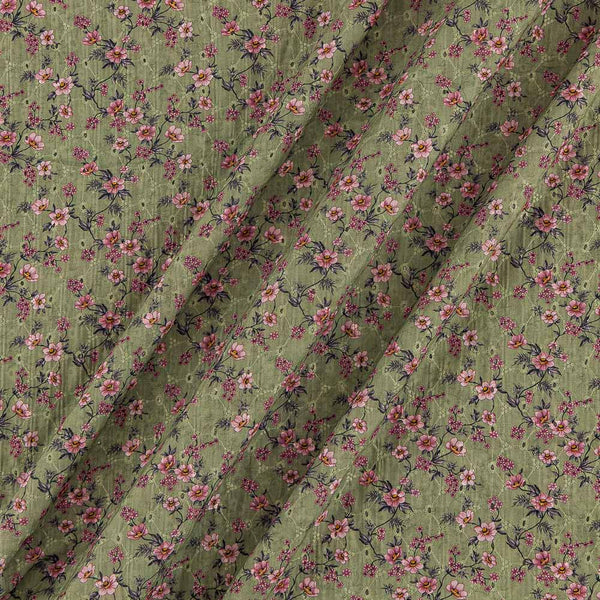 Buy All Over Schiffli Cut Work Laurel Colour Floral Jaal Print Fancy Cotton Fabric Online R2241DT