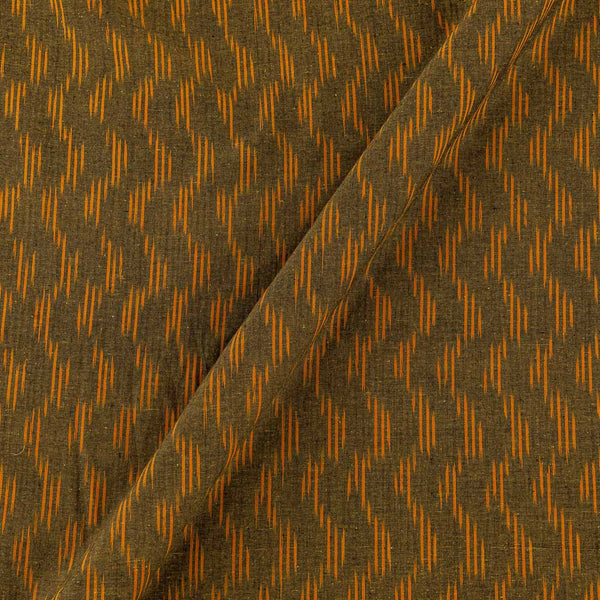 Cotton Ikat Mehendi Green X Yellow Cross Tone Washed Fabric Online S9150AC2