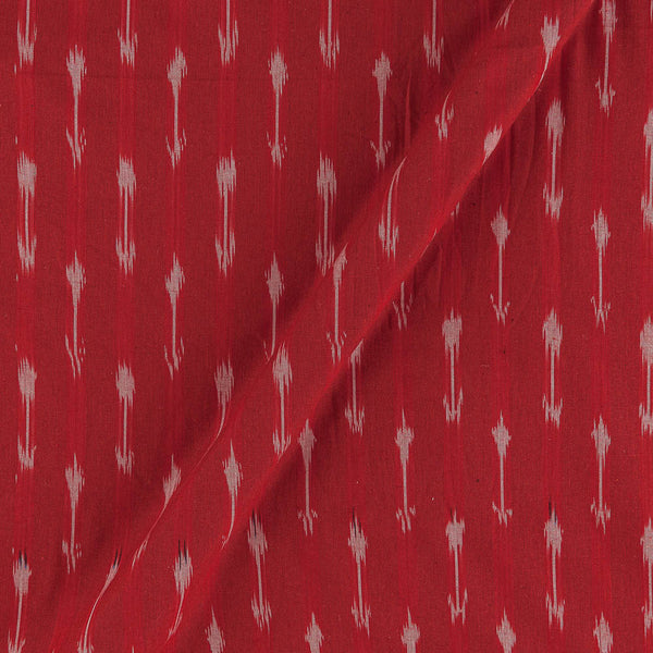 Cotton Ikat Poppy Red Colour Washed Fabric Online S9150AD4