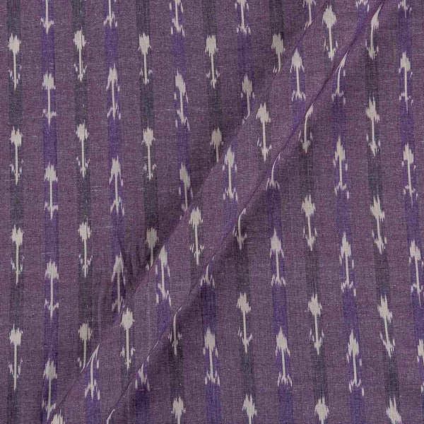 Cotton Ikat Magenta X White Colour 43 Inches Width Washed Fabric