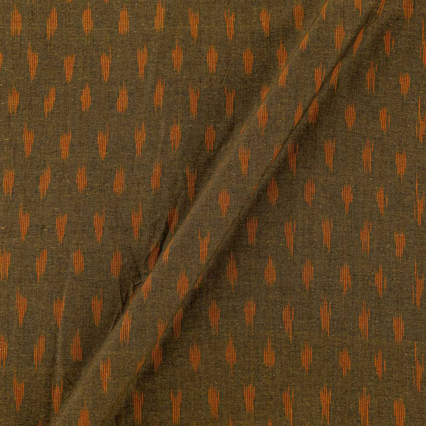 Cotton Ikat Mehendi Green X Yellow Cross Tone Washed Fabric Online S9150C25