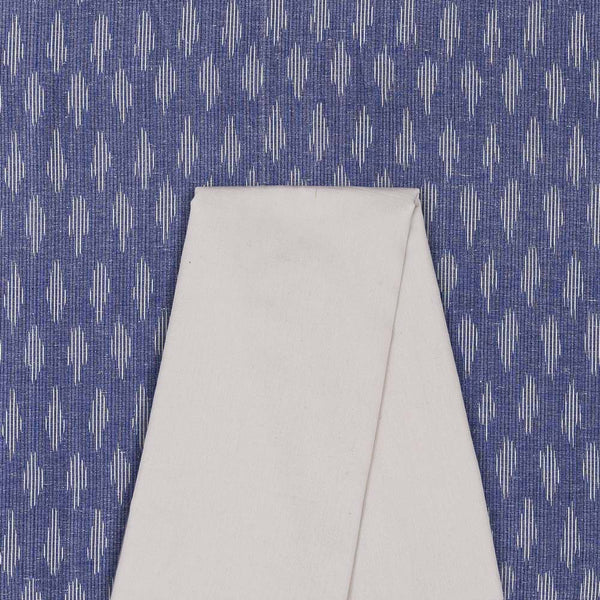 Two Pc Set Of Cotton Ikat Fabric & South Cotton Plain Fabric [2.50 Mtr Each]