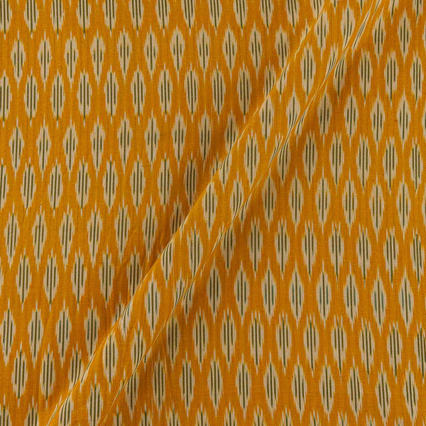 Cotton Ikat Mustard Yellow Colour Washed Fabric Online S9150D10