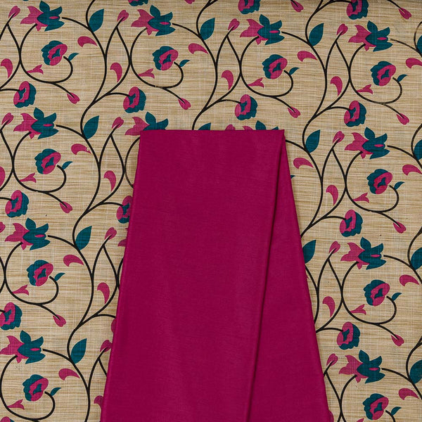 Two Pc Set Of Slub Katri Fabric & Banarasi Art Silk Fabric [2.50 mtr each]