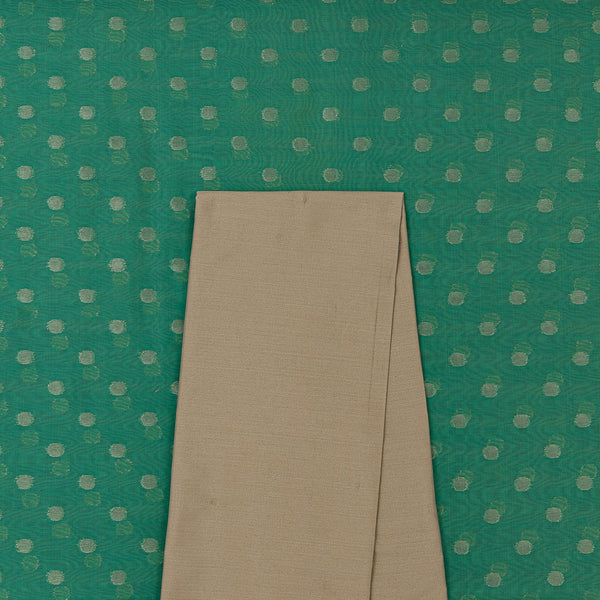 Chanderi Feel Jacquard Fabric & Spun Cotton (Banarasi PS Cotton Silk) Plain Fabric Unstitched Two Piece Dress Material Online ST-7028AV-4000EJ