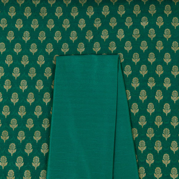 Chanderi Feel Jacquard Fabric & Banarasi Raw Silk [Artificial Dupion] Plain Fabric Unstitched Two Piece Dress Material Online ST-7001HM-4216AW