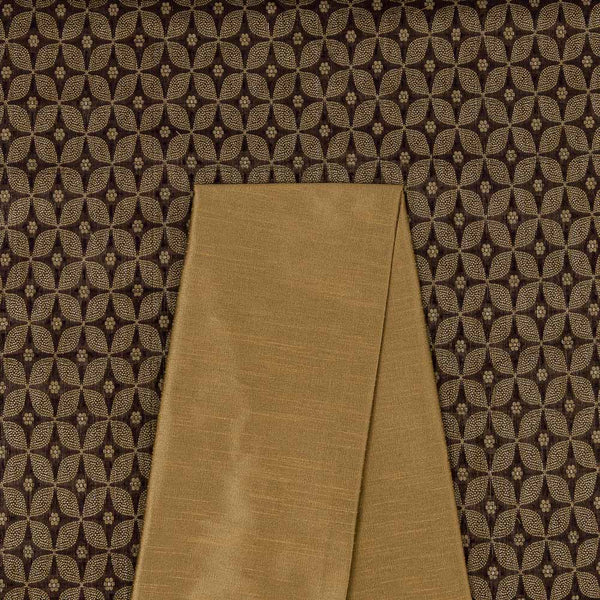 Chanderi Feel Jacquard Fabric & Banarasi Raw Silk [Artificial Dupion] Plain Fabric Unstitched Two Piece Dress Material Online ST-7002AU-4216AE