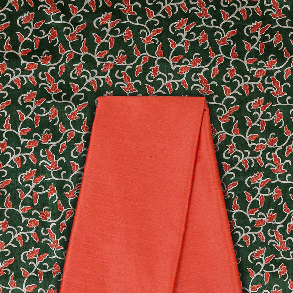 Mashru Gaji Block Printed Fabric & Banarasi Raw Silk [Artificial Dupion] Plain Fabric Unstitched Two Piece Dress Material Online ST-9582BR-4216AY