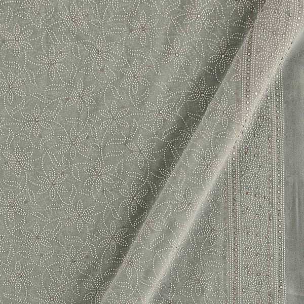 Floral Jaal Embellished Dove Grey Colour 43 Inches Width Georgette Fabric (Rubber Print) cut of 0.90 Meter