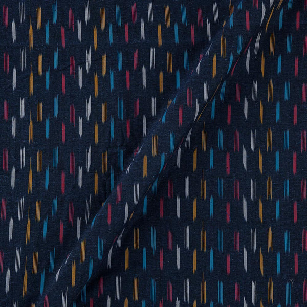Cotton Ikat Midnight Blue X Black Cross Tone Washed Fabric Online T9150T1