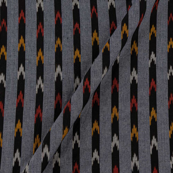 Cotton Ikat Grey X Black Cross Tone Washed Fabric Online T9150X1