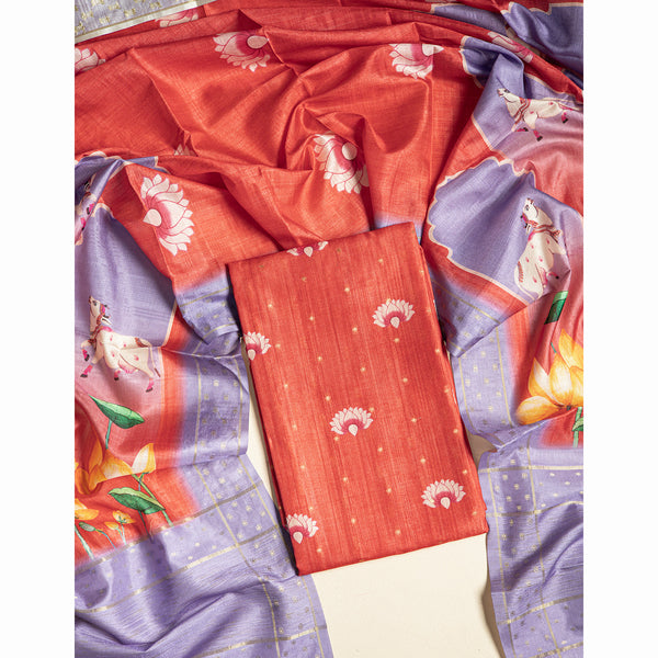 SEMI TUSSAR PICHWAI 2 PIECE SET