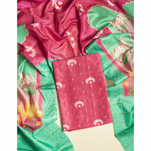 SEMI TUSSAR PICHWAI 2 PIECE SET