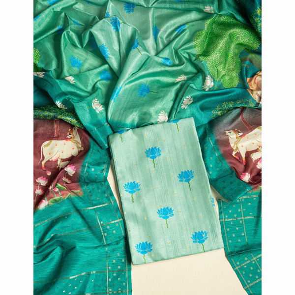 SEMI TUSSAR PICHWAI 2 PIECE SET