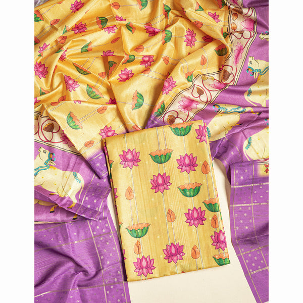 SEMI TUSSAR PICHWAI 2 PIECE SET