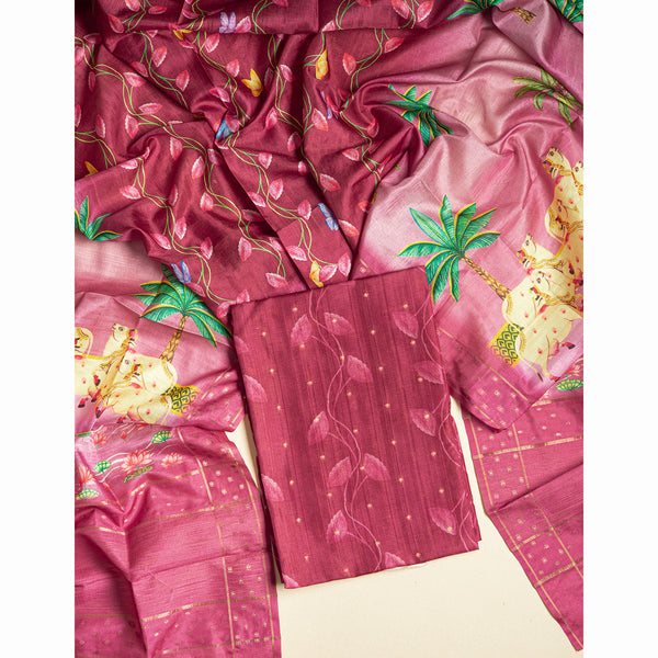 SEMI TUSSAR PICHWAI 2 PIECE SET