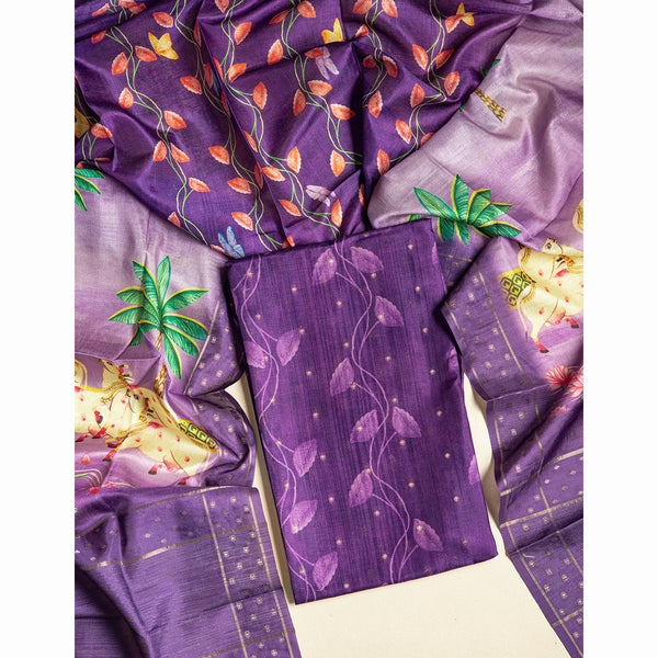 SEMI TUSSAR PICHWAI 2 PIECE SET
