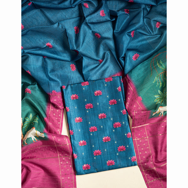 SEMI TUSSAR PICHWAI 2 PIECE SET