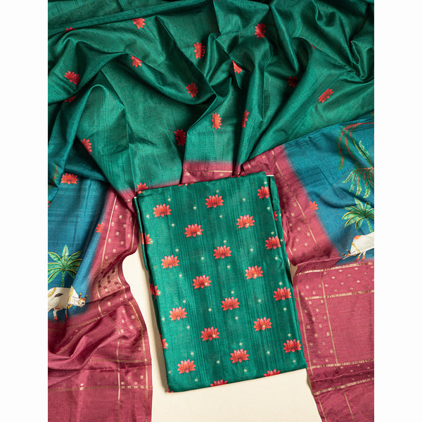 SEMI TUSSAR PICHWAI 2 PIECE SET