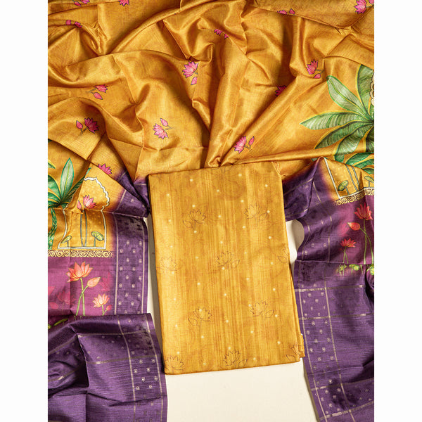 SEMI TUSSAR PICHWAI 2 PIECE SET