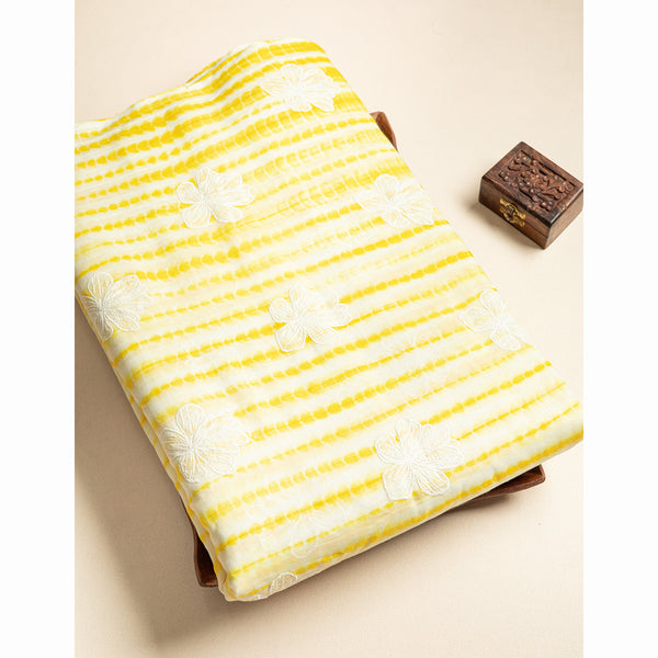 PURE  LINEN SIBORI EMBROIDERED FABRIC