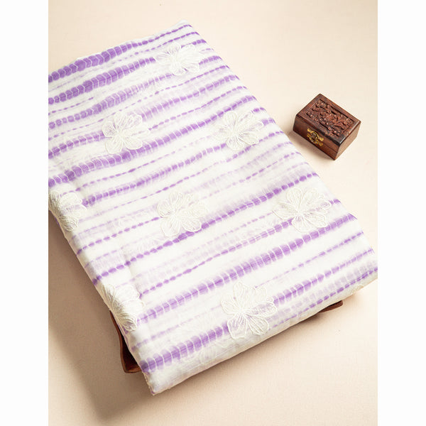 PURE  LINEN SIBORI EMBROIDERED FABRIC