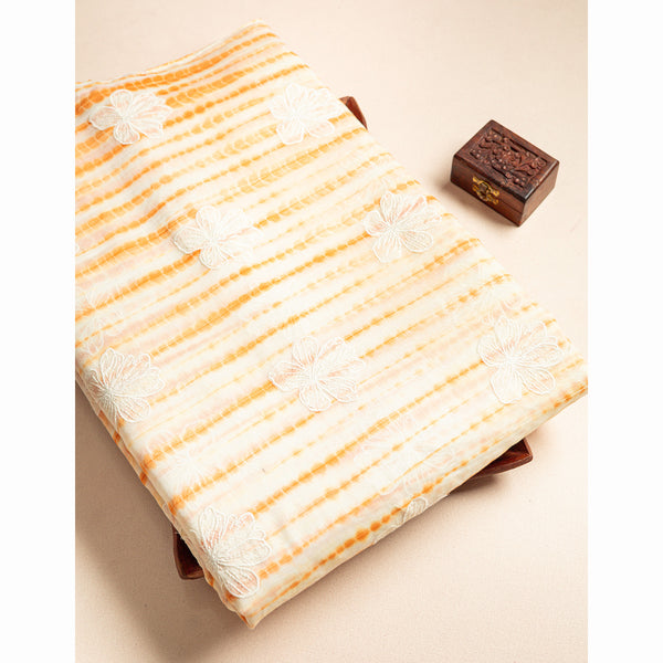 PURE LINEN EMBROIDERED SHIBORI FABRIC