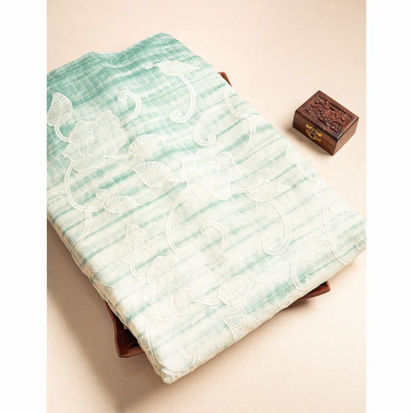 PURE LINEN EMBROIDERED SHIBORI FABRIC