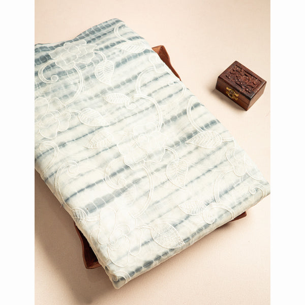 PURE LINEN EMBROIDERED SHIBORI FABRIC