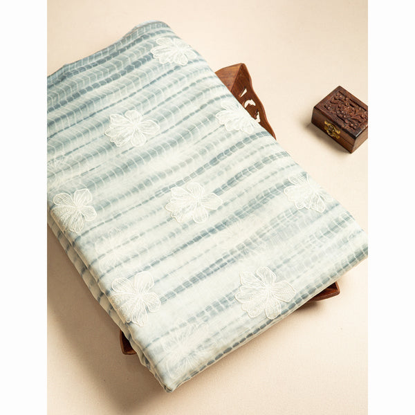 PURE LINEN EMBROIDERED SHIBORI FABRIC