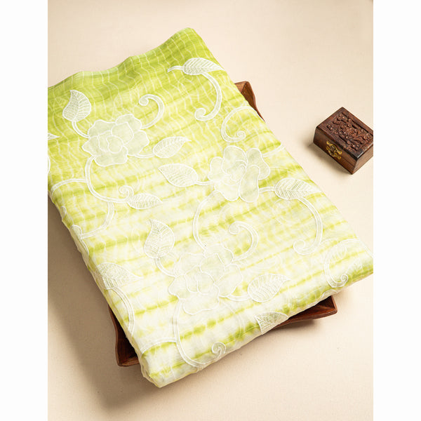 PURE LINEN EMBROIDERED SHIBORI FABRIC