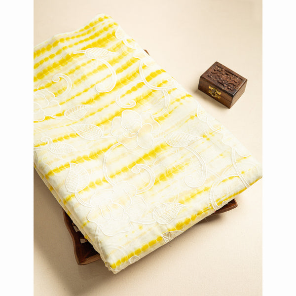 PURE LINEN EMBROIDERED SHIBORI FABRIC
