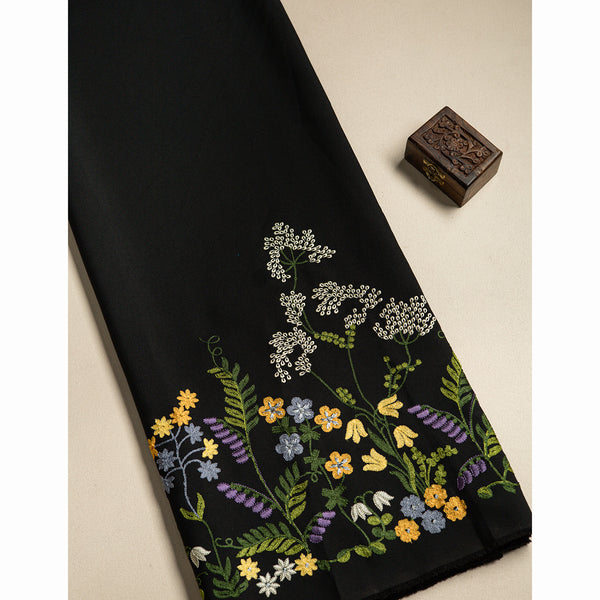 BANANA CREPE EMBROIDERED FABRIC