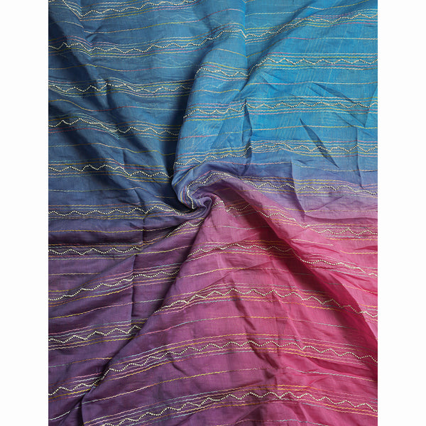 PURE MALAI CHANDERI EMBROIDERED FABRIC