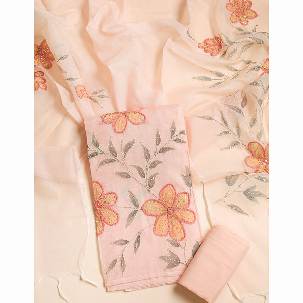 PURE MALAI CHANDERI SUIT SET