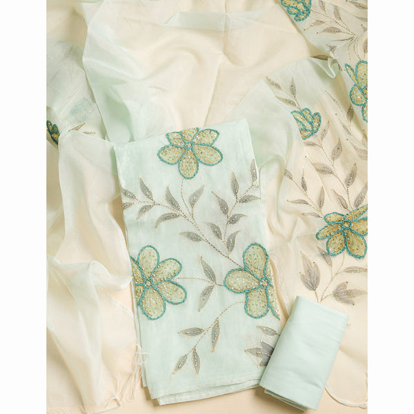 PURE MALAI CHANDERI SUIT SET