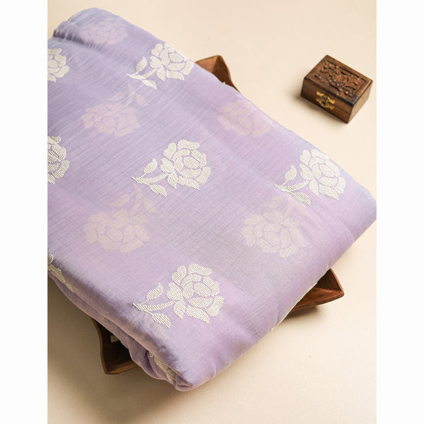 MALAI CHANDERI EMBROIDERED FABRIC