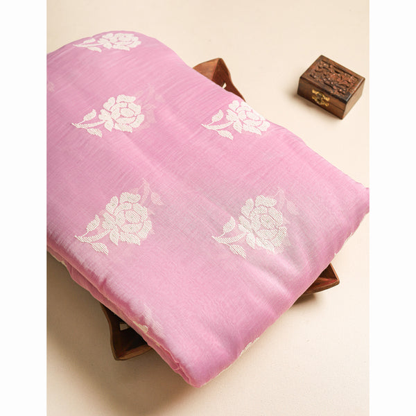 MALAI CHANDERI EMBROIDERED FABRIC