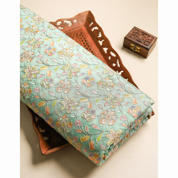 EMBROIDERED SILK FABRIC