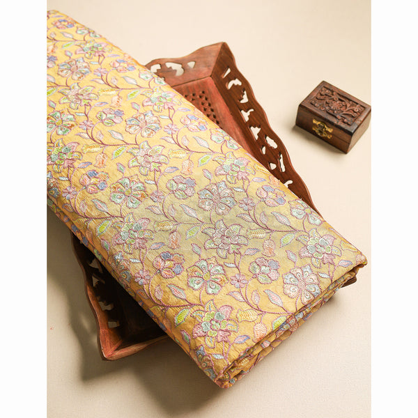 EMBROIDERED SILK FABRIC