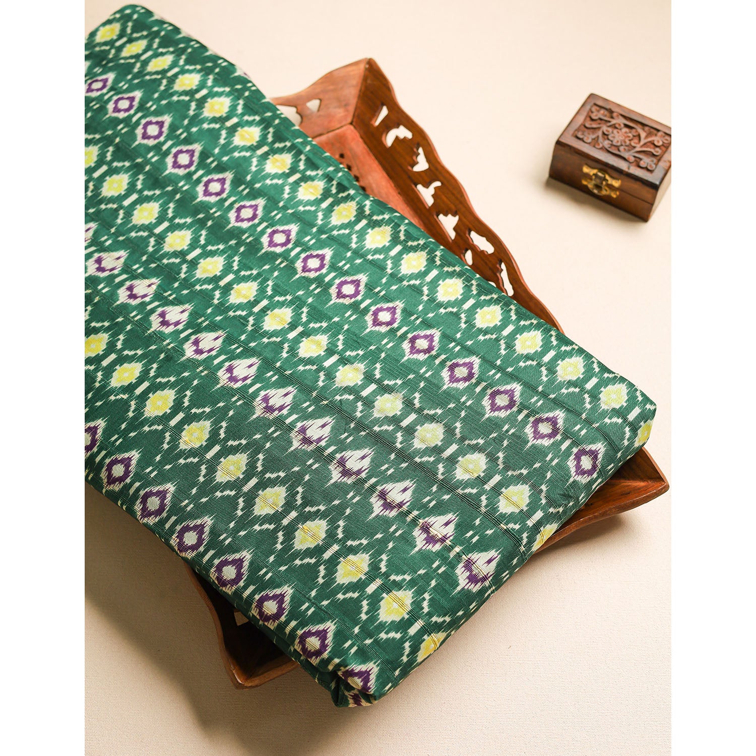 SEMI TUSSAR PRINTED FABRIC