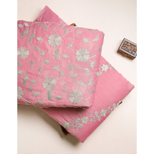 MALAI CHANDERI EMBROIDERED SET