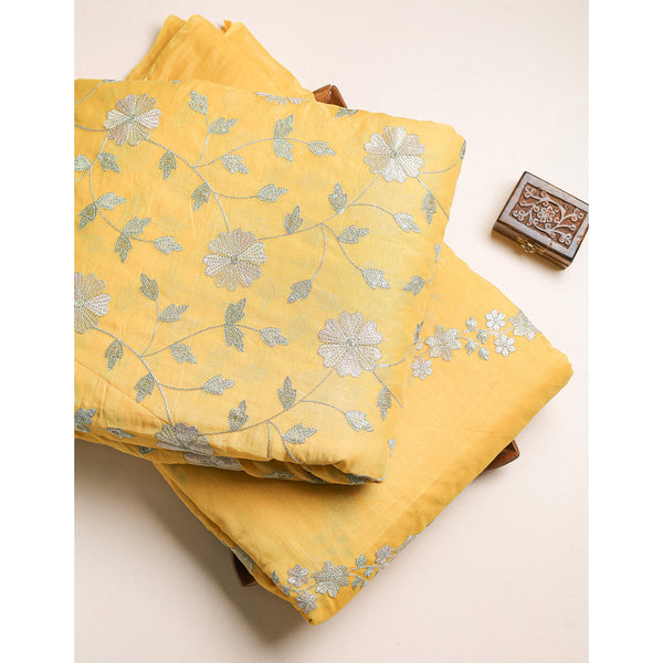 MALAI CHANDERI EMBROIDERED SET