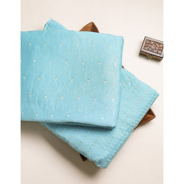 MALAI CHANDERI EMBROIDERED SET