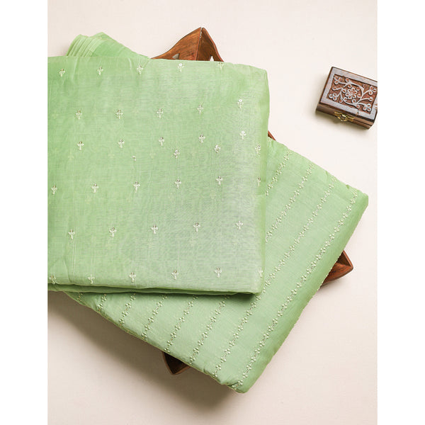 MALAI CHANDERI EMBROIDERED SET