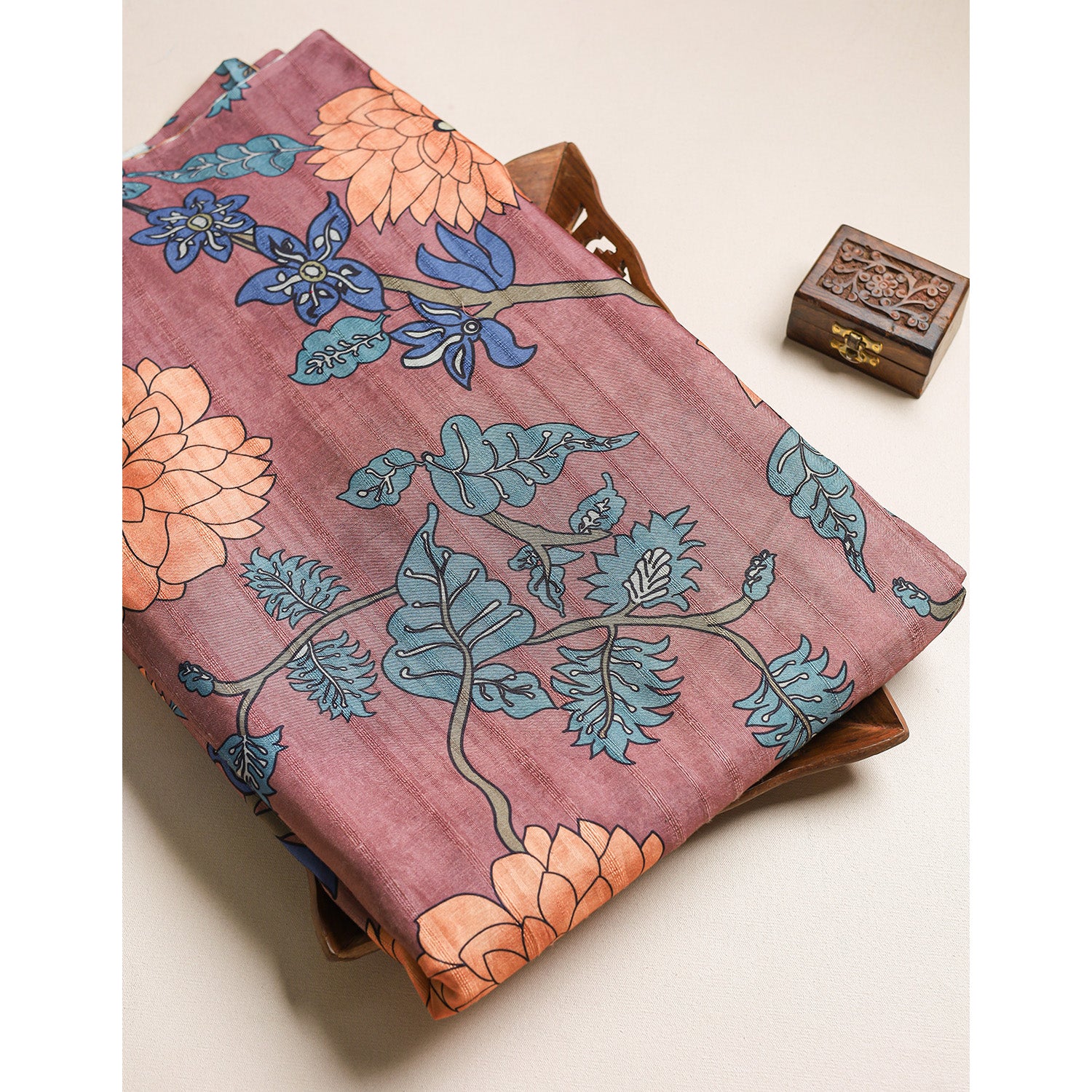 SEMI TUSSAR PRINTED FABRIC