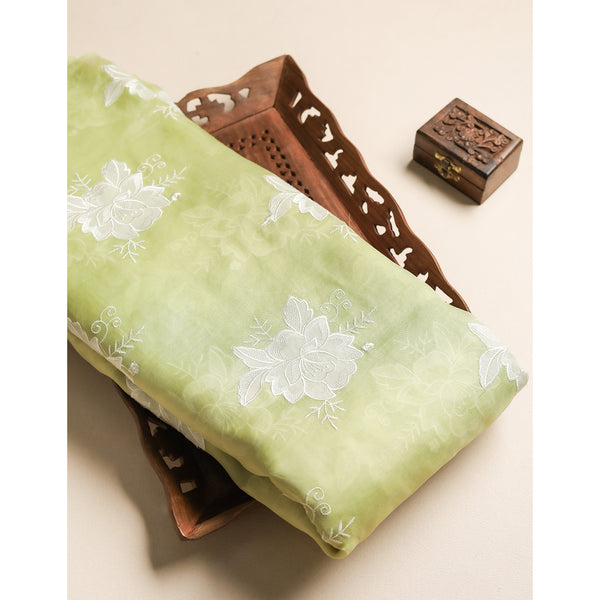 PURE ORGANZA APPLIQUE WORK FABRIC
