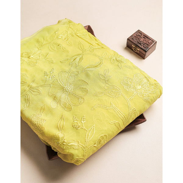 ORGANZA SILK EMBROIDERED FABRIC
