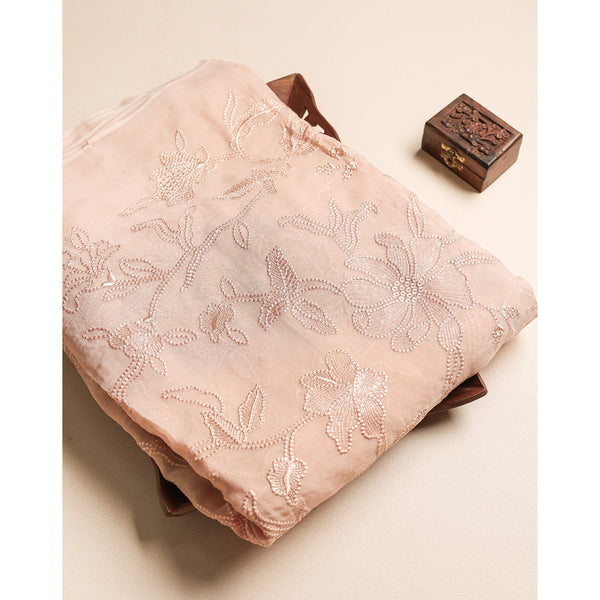 ORGANZA SILK EMBROIDERED FABRIC